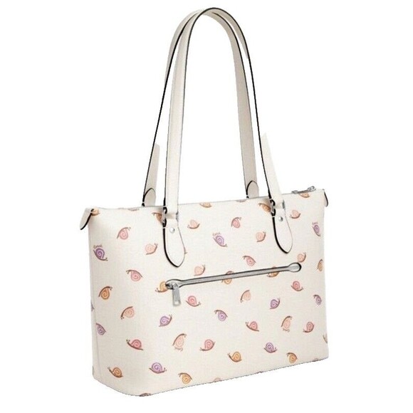 New Coach CV268 Gallery Tote Bag with Snail Print Chalk multi - Picture 4 of 5